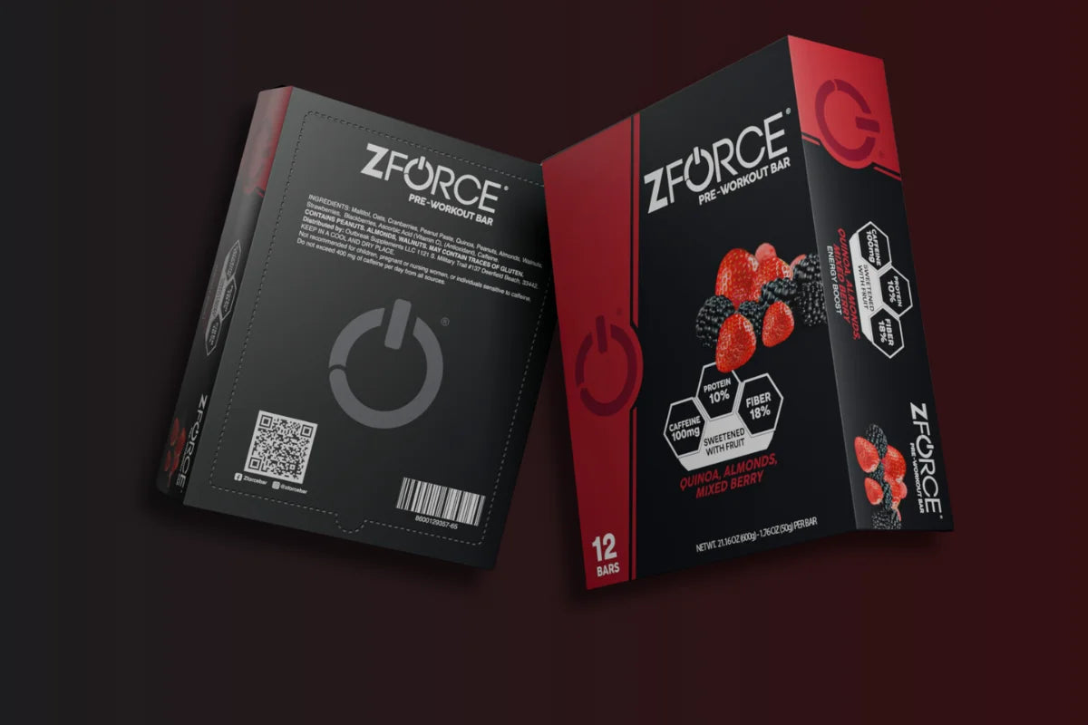 ZFORCE Pre-Workout Energy Bar - Mixed Berry